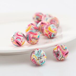 Decoendiy 50pcs حبات المطبوعة السيليكون 15 ملم ، حبات طباعة حيوانات جمجمة باو ، حبات مزدوجة قوس قزح ، حبات سليكون سائبة ، للبالغين DIY Crafts Supplies (#6) in Kuwait