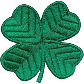Irish 4 Leaf Clover Patch - Funny Die Cut Embroidered Emblem Applique Meme Morale Patch with Hook and Loop Fastener for Tactical Backpacks Jersey Hats Jackets Clothing Bag Military Gear Repair - Green