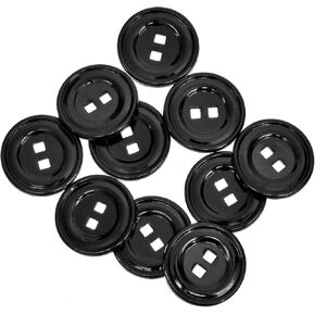 Mibo 10pcs Classic Double Rim Button with 2 Square Holes - 28L(18mm) - Black