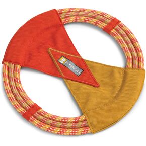 Ruffwear, Pacific Ring Dog Toy, Interactive Fetch and Tug Toy for Playing and Training, Sockeye Red
