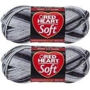 Bulk Buy: Red Heart Soft Yarn E728-9779 (2 pack) (Greyscale)