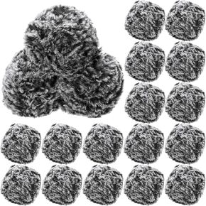 Timgle 16 Skeins Faux Fur Fur Yarn Chunky Fluffy Plush Yarn for Therting Crocheting Crrafting ، طوله إجمالي 16 × 32 مترًا ، 16 × 35 ياردة (رمادي أسود)