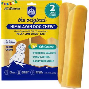 Himalayan Dog Chew Original Yak Cheese Dog Chew, 3 XL/Large Sticks, 3.3 oz, Gluten Free, Healthy Dog Treats, Grain & Lactose Free 100% Natural, Long Lasting Dog Chews for Dogs Under 65 lbs