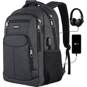 School Backpacks for Men Teen Boys,Laptop Backpack College Bookbag Computer Bag for Work Business Middle High School with USB Port Fits 15.6 Inch Laptop