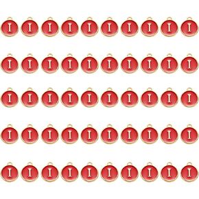 Ornaland 50pcs Letter Pendants Enamel Alphabet Pendant Double Sided Enamel with Hole for DIY Bracelet Charms Necklace Pendants Earring Jewelry Making
