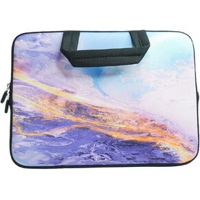 11 11.6 12.1 12.5 inch Laptop Carrying Bag Neoprene Notebook Case Fits Apple MacBook Air Samsung Google Acer HP DELL Lenovo (Pink violet marble)