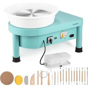 Pottery Wheel Machine, 10" Electric Ceramic Forming Machine Foot Speed Pedal 0-320 RPM Max 20 lbs Capacity, Clay Art Sculpting Tools Kit at Home Pottery Wheels for Adults