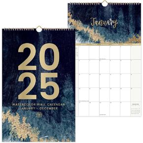 bloom daily planners 2025 Calendar Year Monthly Hanging Wall Calendar (January 2025 through December 2025) - Large 11" x 17" - Watercolor