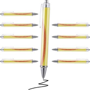 10Pcs Softball Cute Ballpoint Pens Softball Gifts for Team,Medium Point (1.0mm),Retractable Black Ink Novelty Pen for Little Girl Softball Gifts