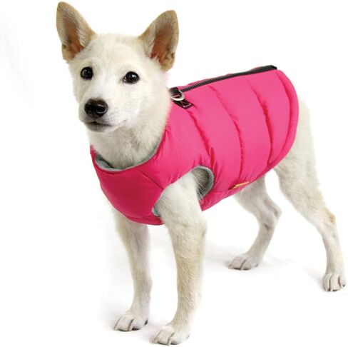 Gooby Padded Vest Dog Jacket - Solid Green, Large - Warm Zip Up Vest Fleece Jacket with Dual D Ring Leash - Water Resistant Sweater - Clothes for Small and Medium Dogs in Saudi Arabia