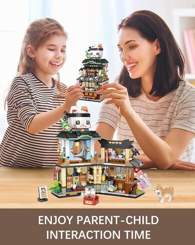 Japanese City Street View Izakaya Shop, MOC Creative Building Blocks House Set, Simulation Architecture Construction Toy, Gifts Idea for Kids Adults (Mini Blocks 789 pcs) in Saudi Arabia