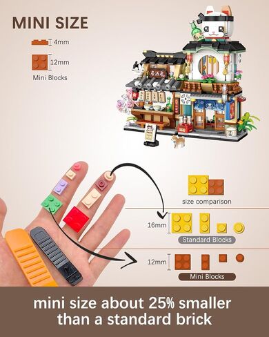 Japanese City Street View Izakaya Shop, MOC Creative Building Blocks House Set, Simulation Architecture Construction Toy, Gifts Idea for Kids Adults (Mini Blocks 789 pcs) in Saudi Arabia