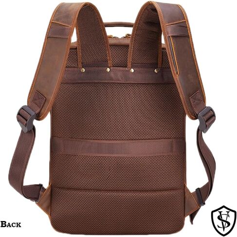 Star Vista Angelo 17.3 "Vintage Full Grain Leather Backpack Propack for Men ، Multi Mobicts ، Darcal Outdure Business Travel Rucksack ، YKK QUPERS ، Brown Dark in Kuwait