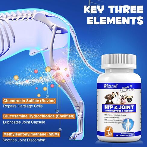 ALIVO Hip & Joint Glucosamine Drops for Dogs, Supports Joint Health, Dog Joint Pain Relief Treats - Enhances Mobility Support, Joint Supplement for Dogs, Bacon Flavor - 60ml / 2 fl.oz in Saudi Arabia