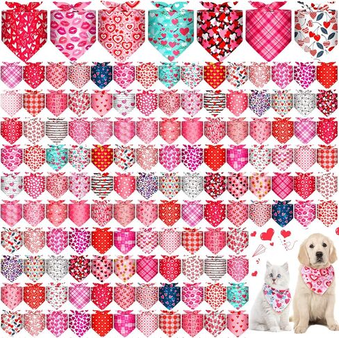 200 Pcs Dog Bandana Bulk Spring Summer Hawaii Pet Party Bandana Scarf Adjustable Puppy Kerchief Triangle Bibs Holiday Grooming Supplies for Small Medium Dogs Cat Costume Accessory Outfit(Flower) in Kuwait