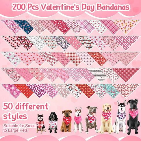 200 Pcs Dog Bandana Bulk Spring Summer Hawaii Pet Party Bandana Scarf Adjustable Puppy Kerchief Triangle Bibs Holiday Grooming Supplies for Small Medium Dogs Cat Costume Accessory Outfit(Flower) in Kuwait