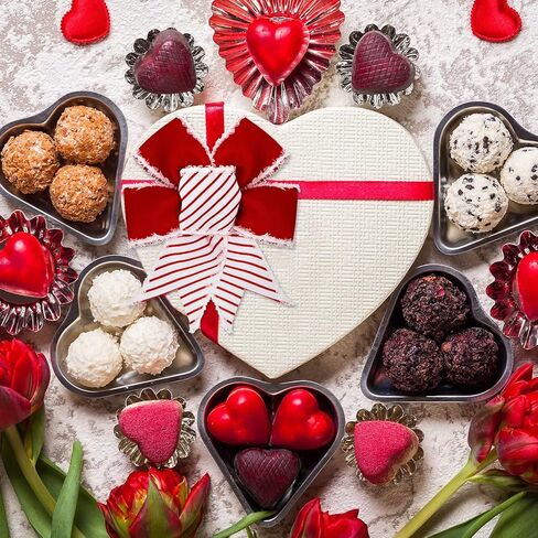 Whaline 36 Yard Happy Valentine's Day Wired Edge Ribbon Red White Love Hearts Ribbon with Burr Wedding Fabron Ribbon for Anniversary Wath Bow Making Diy Crafts Supplies ، 6 Roll in Saudi Arabia