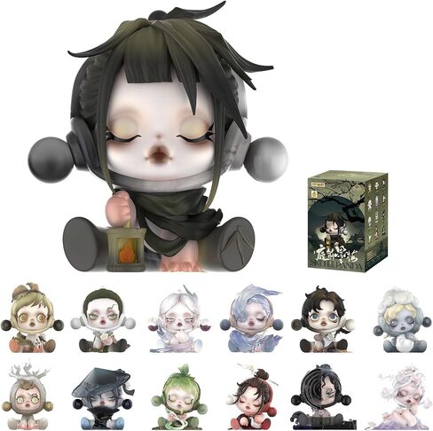POP MART SKULLPANDA The Ink Plum Blossom Series Figures, SKULLPANDA Blind Box Figures, Random Design Action Figures Collectible Toys Home Decorations, Holiday Birthday Gifts, Single Box in Kuwait