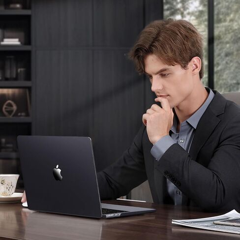 MOSISO Compatible with MacBook Air 15 inch Case 2025 2024 2023 Release M3 A3114 M2 A2941, Ultra-Thin Natural Original Color Plastic Hard Shell&Keyboard Cover&Screen Protector, Black in Saudi Arabia