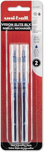 تعبئة Uniball لأقلام كرة الدوارة النخبة ، طرف مخروطي غامق ، ألوان حبر متنوعة ، 2/حزمة in Kuwait