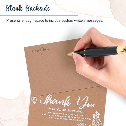 Thank You For Your Order Cards, 100-Pack Floral Thank You For Your Purchase Cards, 2 x 3.5 Inches, Business Card Size in Saudi Arabia
