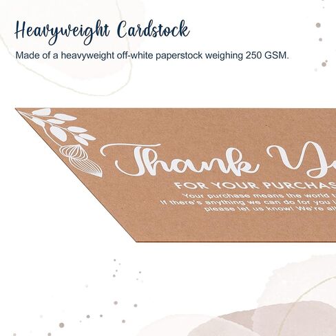 Thank You For Your Order Cards, 100-Pack Floral Thank You For Your Purchase Cards, 2 x 3.5 Inches, Business Card Size in Saudi Arabia