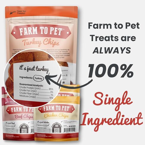 Farm To Pet - Puppy Training Treats Starter Pack Turkey 4oz + 2 Chicken & 2 Beef Snack Chips for Small Dogs - Value Pack Treats, 100% All Natural, Single Ingredient, Puppy Essentials Made in USA in Saudi Arabia