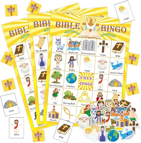 30 Players Bible Bingo Game for Vacation Bible School Christian Sunday Church Game Bible Activities Easter Gift Family Open Day Supplies in Saudi Arabia