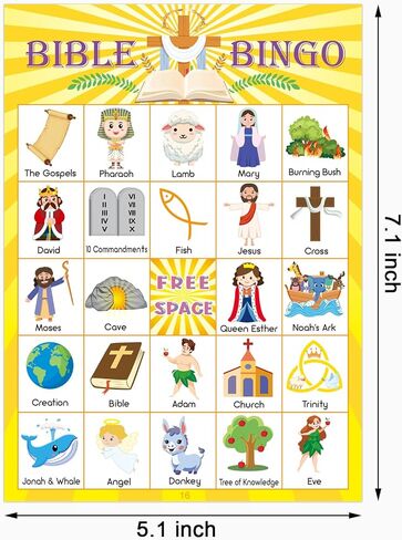 30 Players Bible Bingo Game for Vacation Bible School Christian Sunday Church Game Bible Activities Easter Gift Family Open Day Supplies in Saudi Arabia