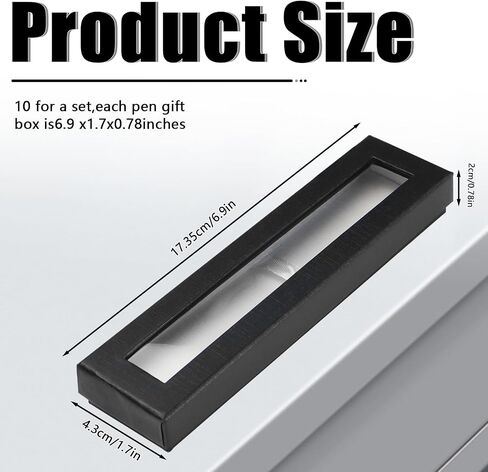10pcs Pen Boxes Gift Empty with Clear Lid Cardboard, Gift Boxes for Pens, Black Pen Display Case for Gift Packaging (10) in Kuwait