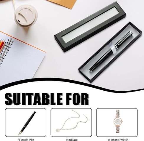 10pcs Pen Boxes Gift Empty with Clear Lid Cardboard, Gift Boxes for Pens, Black Pen Display Case for Gift Packaging (10) in Kuwait