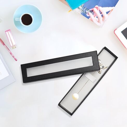 10pcs Pen Boxes Gift Empty with Clear Lid Cardboard, Gift Boxes for Pens, Black Pen Display Case for Gift Packaging (10) in Kuwait