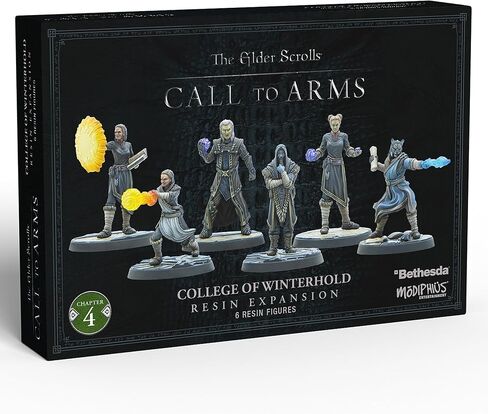 Modiphius: Elder Scrolls: Call to Arms: College of Winterhold - 6 Figure Resin Expansion ، الفصل 4 ، المنمنمات غير المصممة ، 32 مم ، قواعد ذات مناظر خلابة ، آر بي جي in Kuwait