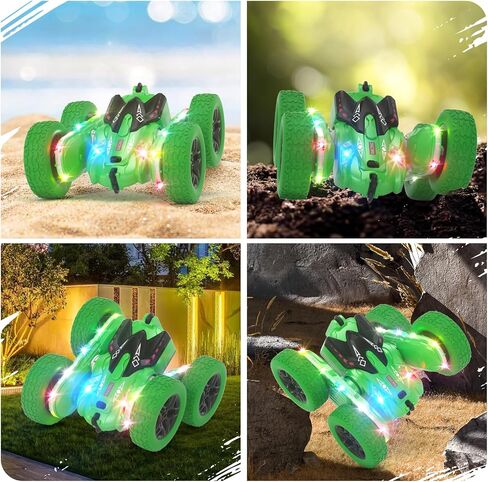 Remote Control Car, RC Cars, RC Stunt Car Toys New Upgraded Strip Light & Headlight, 6000mAH, 4WD 360° Rotating, Double Sided, Toy for Boys Girls Christmas Birthday Gift in Saudi Arabia