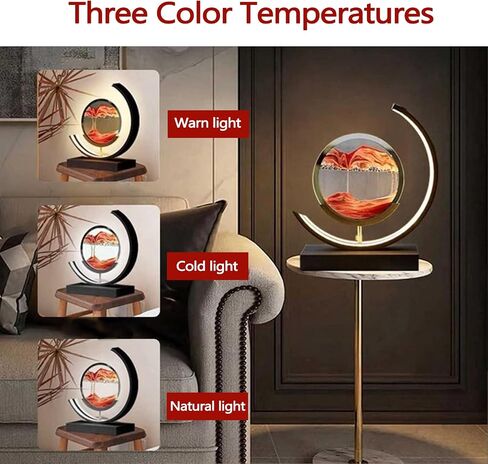 Moving Sand Art Lamp, 3D Sand Art Table Lamp Sand Art Pictures 3 Colors Desktop Sand Art Light Relaxing Desk Kids' Sand Art Kits Decor with Stand for Home Office Decor (Blue Sand) in Saudi Arabia