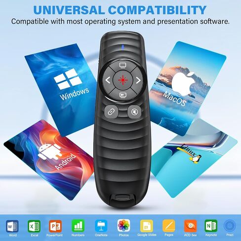 2-in-1 USB Type C Presentation Clicker Wireless Presenter Remote Clicker for PowerPoint Presentations with Pointer, RF 2.4GHz USB C PowerPoint Clicker Slide Advancer for Computer/Mac/Laptop in Saudi Arabia