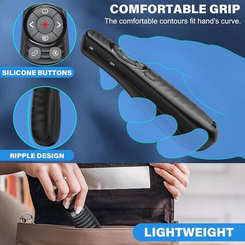 2-in-1 USB Type C Presentation Clicker Wireless Presenter Remote Clicker for PowerPoint Presentations with Pointer, RF 2.4GHz USB C PowerPoint Clicker Slide Advancer for Computer/Mac/Laptop in Saudi Arabia