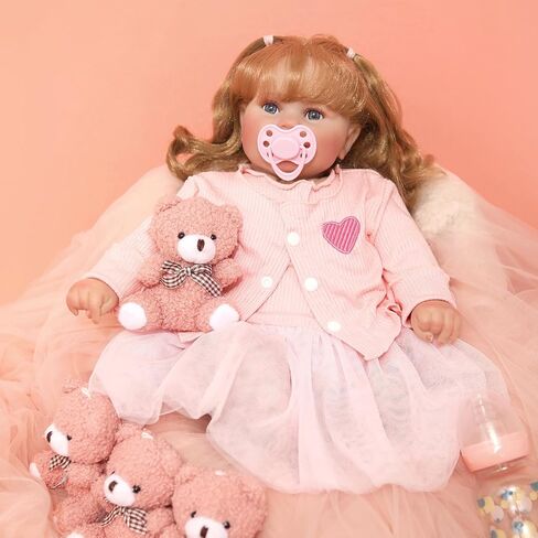 Reborn Baby Dolls, 17Inch Cute Realistic Baby Doll with Soft Vinyl Full Body - Newborn Poseable Baby Dolls with Gift Box and Accessories for Cuddling and Playtime in Saudi Arabia