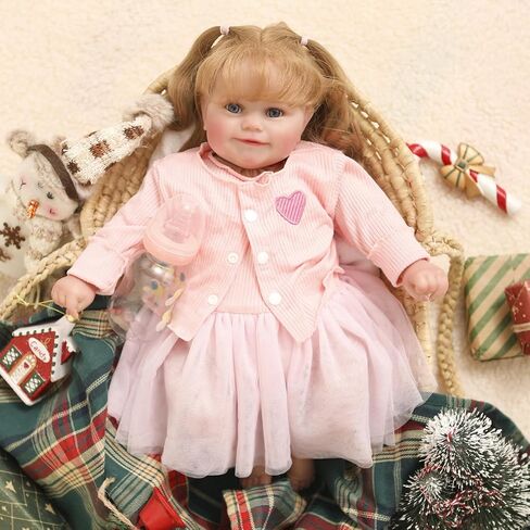 Reborn Baby Dolls, 17Inch Cute Realistic Baby Doll with Soft Vinyl Full Body - Newborn Poseable Baby Dolls with Gift Box and Accessories for Cuddling and Playtime in Saudi Arabia
