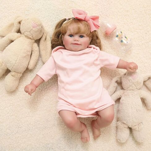 Reborn Baby Dolls, 17Inch Cute Realistic Baby Doll with Soft Vinyl Full Body - Newborn Poseable Baby Dolls with Gift Box and Accessories for Cuddling and Playtime in Saudi Arabia