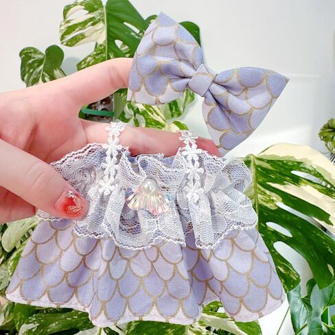 20cm /8" Doll Plush Doll's Clothes Set Cute Mermaid Style Dress and Hair Clips Stuffed Doll Clothing Accessories (Style 2- (Light Colour Fish Scales)) in Saudi Arabia