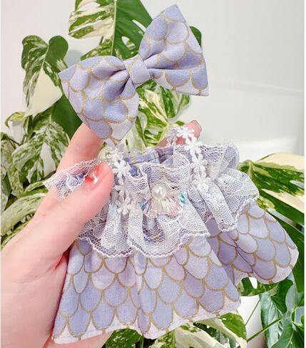 20cm /8" Doll Plush Doll's Clothes Set Cute Mermaid Style Dress and Hair Clips Stuffed Doll Clothing Accessories (Style 2- (Light Colour Fish Scales)) in Saudi Arabia