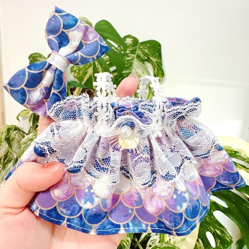 20cm /8" Doll Plush Doll's Clothes Set Cute Mermaid Style Dress and Hair Clips Stuffed Doll Clothing Accessories (Style 2- (Light Colour Fish Scales)) in Saudi Arabia