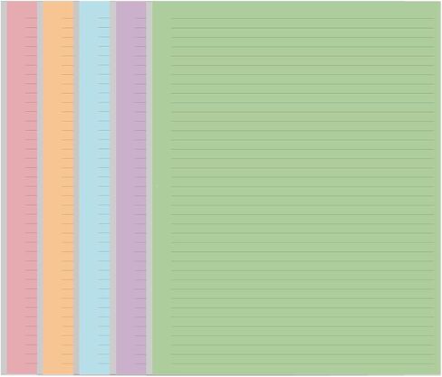 3 Hole Colorful Lined Paper - 100 Sheets/200 Pages Loose Leaf Paper Line Refills, Per Color 20 Sheets, 8.5" x 11" in Kuwait