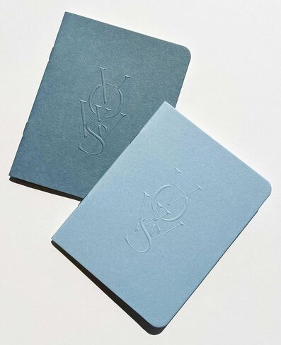 Paper Paper Co. كتب النذر المنقوشة ، وجباتها والجنسين ، و Fow Renwal ، و Bride & Groom ، وكتب نذر الزفاف ، وكتب الأزواج ، والكتب الحديثة المصنوعة يدويًا (Blue) in Kuwait