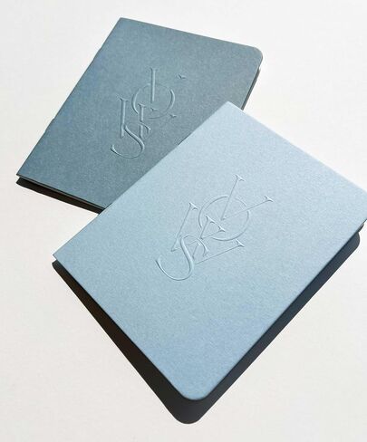 Paper Paper Co. كتب النذر المنقوشة ، وجباتها والجنسين ، و Fow Renwal ، و Bride & Groom ، وكتب نذر الزفاف ، وكتب الأزواج ، والكتب الحديثة المصنوعة يدويًا (Blue) in Kuwait