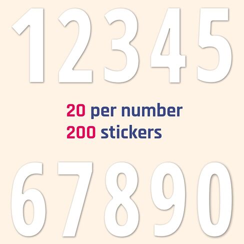 600 Pieces, 2 inch - Vinyl Number Stickers, Waterproof Stick on Numbers Labels - Black in Saudi Arabia