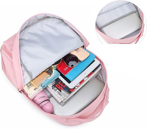 Travel Backpack for Teen Women 14inch Laptop Backpack College Middle Travel Work Commuter Pink Pack in Saudi Arabia