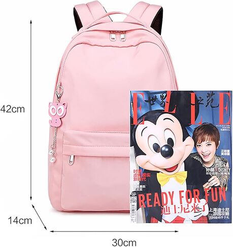 Travel Backpack for Teen Women 14inch Laptop Backpack College Middle Travel Work Commuter Pink Pack in Saudi Arabia
