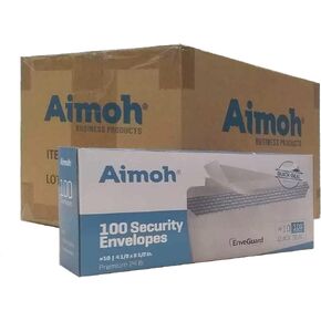 #10 مظاريف ذاتية الغلق ملونة للأمان - بدون نافذة - EnveGuard، مقاس 4-1/8 × 9-1/2 بوصة - أبيض - 24 رطل - عدد 100 (34100) in Kuwait